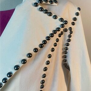 Adore studded off white blazer double breasted jacket with metal studs Med NWOT
